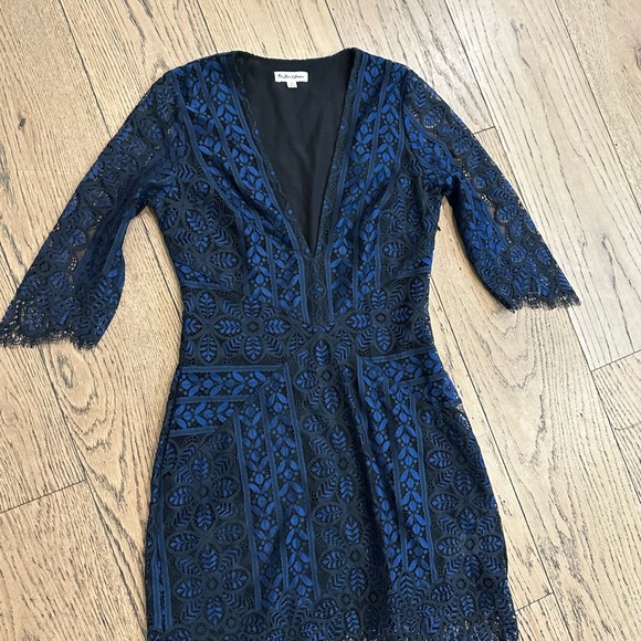 For love & lemons Lyla navy black lace dress - Picture 2 of 4